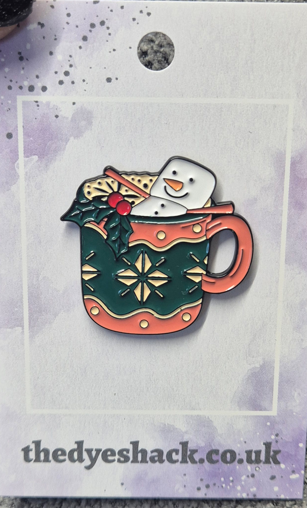 enamel pin badge - Snowman hot chocolate